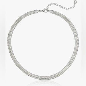 NWT! Anne Klein Classics Silver-Tone Flat Chain Necklace